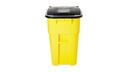 BOTE 50 GAL ROLLOUT C/RUEDAS Y TAPA RUBBERMAID 9W27 AMARILLO