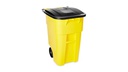 BOTE 50 GAL ROLLOUT C/RUEDAS Y TAPA RUBBERMAID 9W27 AMARILLO