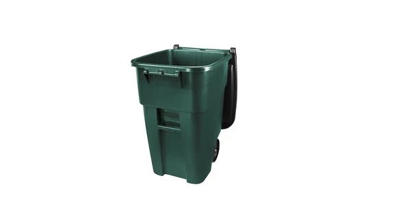 BOTE 50 GAL ROLLOUT C/RUEDAS Y TAPA RUBBERMAID VERDE 1829411