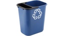 BOTE P/BASURA DE 7 GAL.2956-73 RUBBERMAID AZUL RECICLAJE