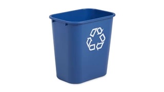 BOTE P/BASURA DE 7 GAL.2956-73 RUBBERMAID AZUL RECICLAJE