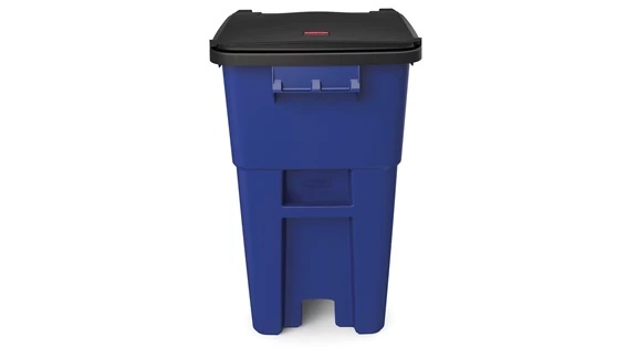 BOTE 50 GAL C/RUEDAS Y TAPA RUBBERMAID 9W27 AZUL