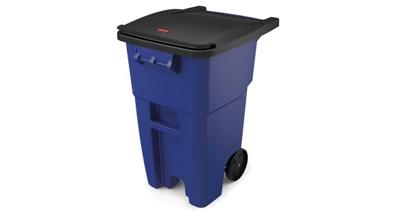 BOTE 50 GAL C/RUEDAS Y TAPA RUBBERMAID 9W27 AZUL