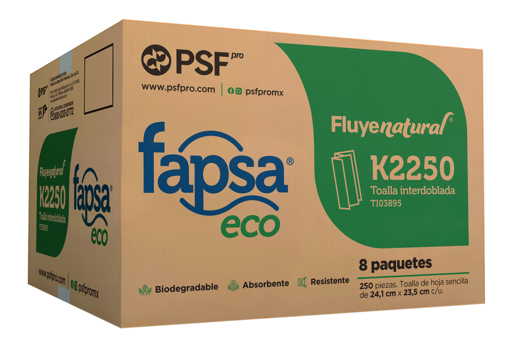 TI03895 TOALLA INTERDOBLADA CAFE K2250 C/8 DE 250