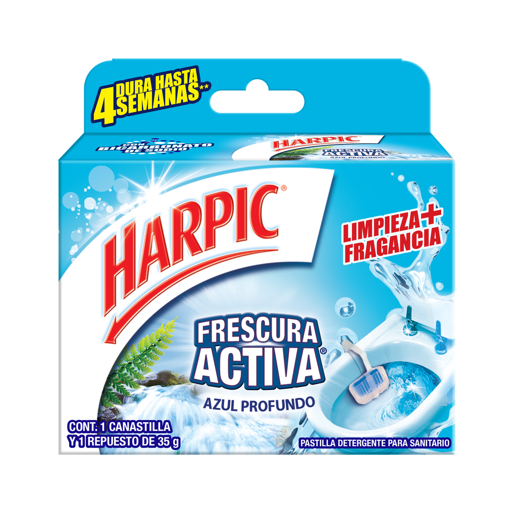 PASTILLA HARPIC FRESCURA ACTIVA 35 GR AZUL