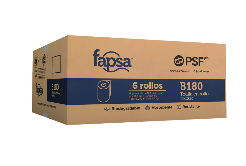 TR03510 FAPSA B180 C/6 TOALLA EN ROLLO