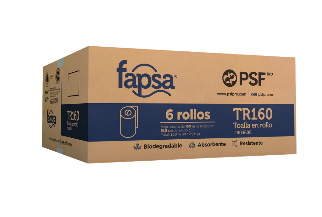 TR03606 FAPSA TR160 C/6 TOALLA EN ROLLO