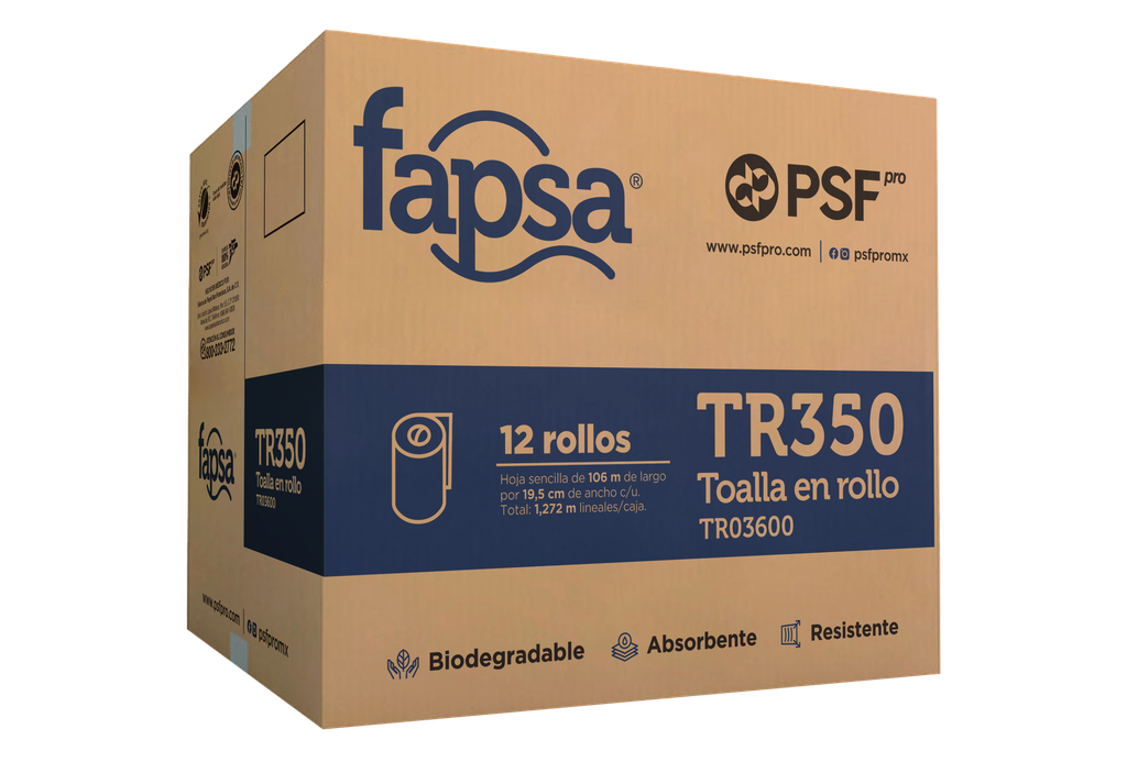 TR03600 FAPSA TR350 C/12 TOALLA EN ROLLO