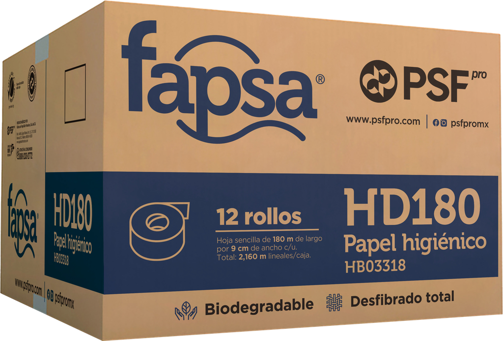 HB03318 FAPSA HD180 C/12 HIGIENICO EN BOBINA ROLLO