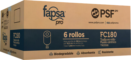 [FAPSAFC180] TR03508 FAPSA PRO FC180 BCA C/6 TOALLA EN ROLLO