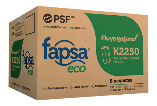 [FAPSAK2250] TOALLA INTERDOBLADA CAFE K2250 C/8 DE 250